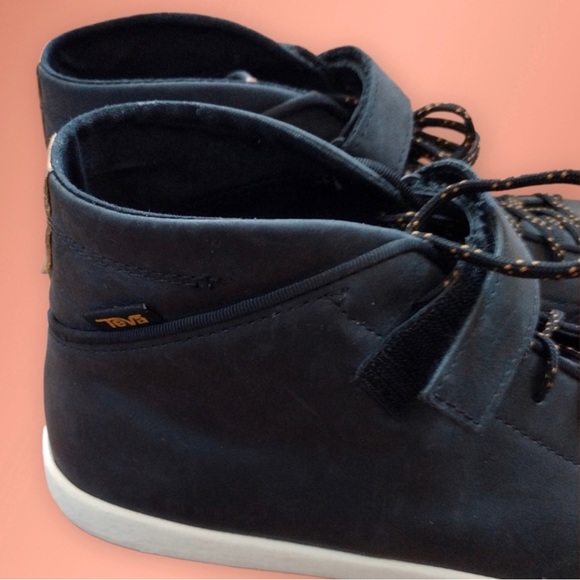 Teva Willow Chukka Sneaker Black Leather High Top Shoe Size 10 - Picture 12 of 14